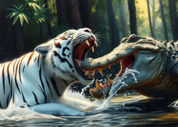 Rescue Story: Rescue Team Rescues a White Lion from a Crocodile